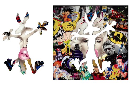 Marilyn is Pop by Auguste - Original Glazed Mixed Media on Aluminium